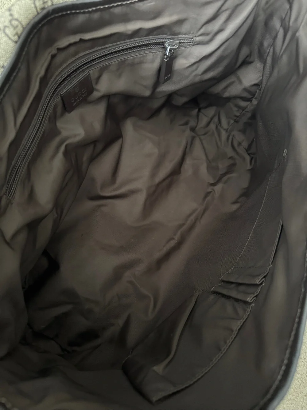 Gucci Interocking GG Supreme Messenger Bag with Brown Strap
